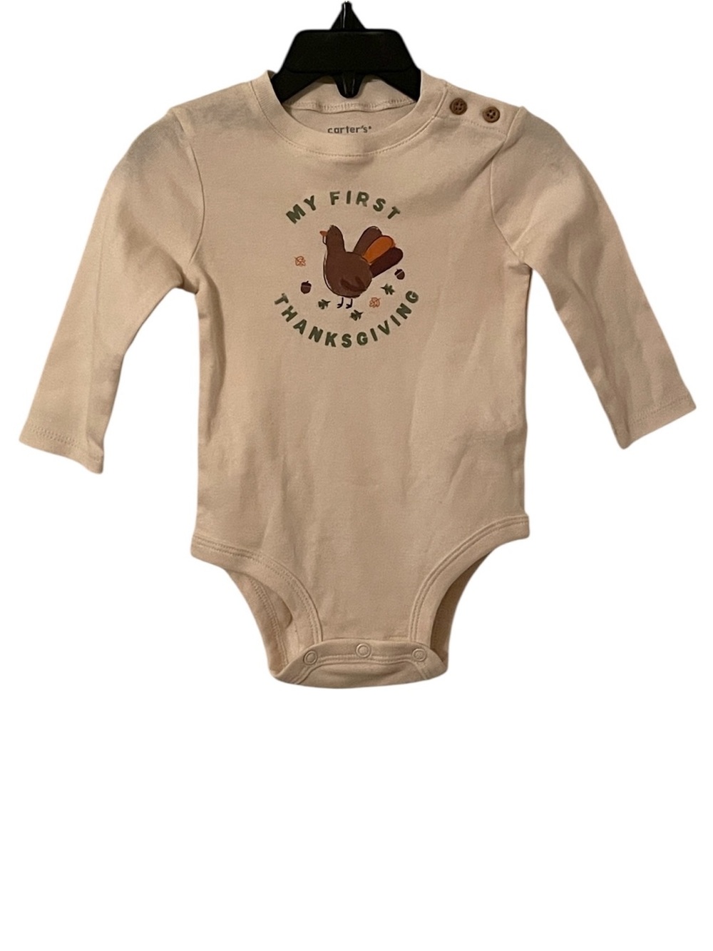 Carter’s Baby Girl Boy Cream Nude My First Thanksgiving One Piece Onesie Size 6M